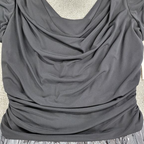 VTG SL Fashions Taffeta Party Dress Womens 16W Silver Black Evening Cocktail New - Picture 16 of 16